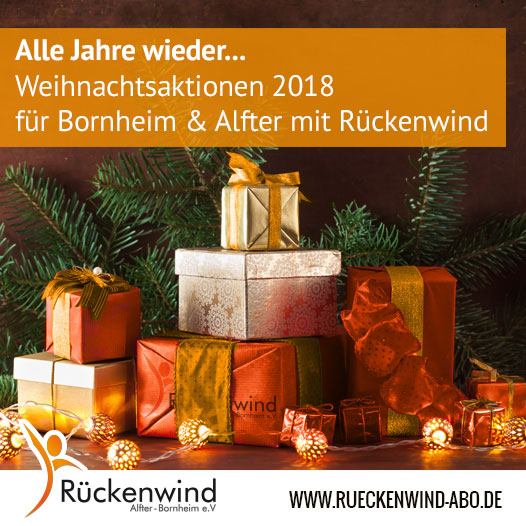 Alle Jahre wieder ... Weihnachtsaktionen 2018  für Bornheim & Alfter mit Rückenwind